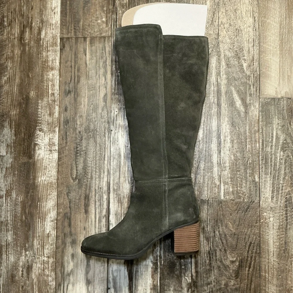 Lucky Brand Dark Green Suede Knee High Boots Size 9